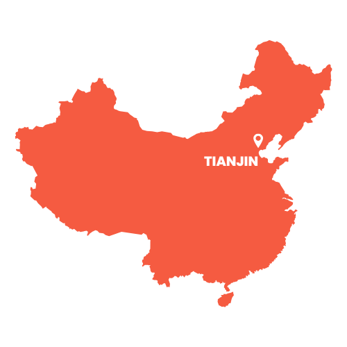 Map of China showing the location of Tianjin